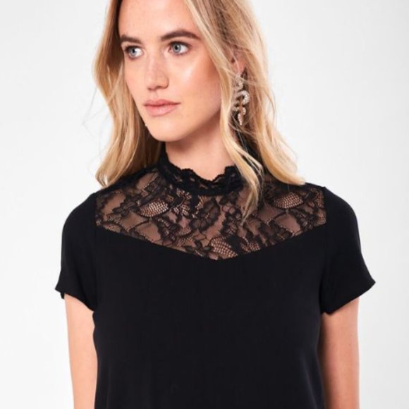 Short Sleeve Lace Top - Picture 1 of 3